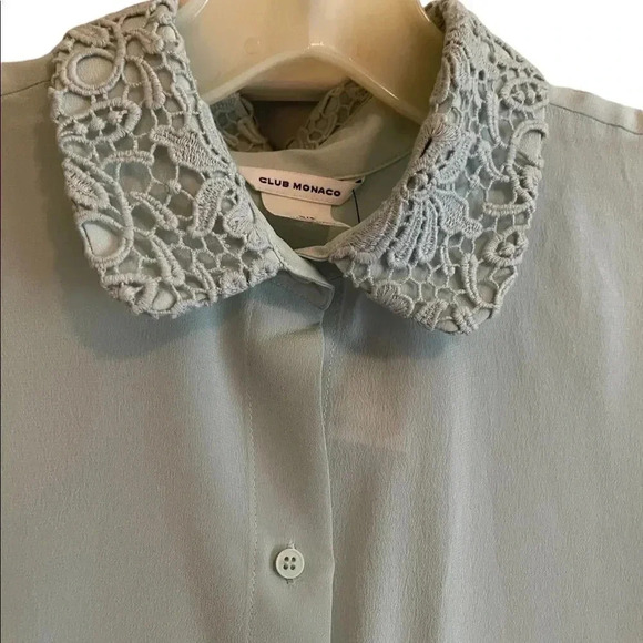 NWT- Club Monaco blouse with lacework collar - Picture 2 of 4